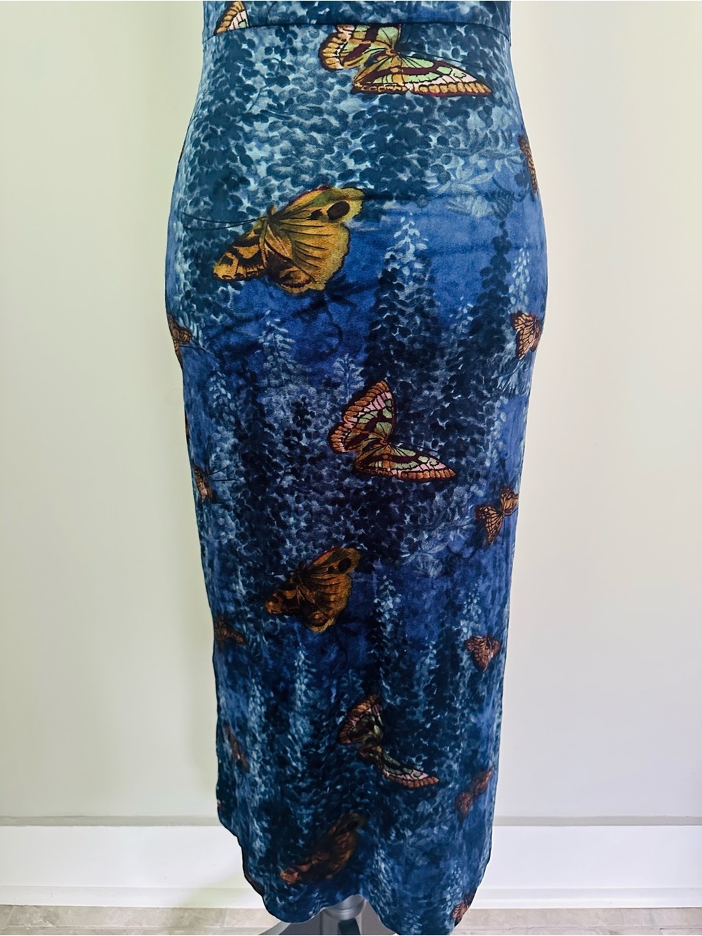 Vintage 90’s Betsey Johnson off the shoulder blue butterfly dress - Picture 9 of 10
